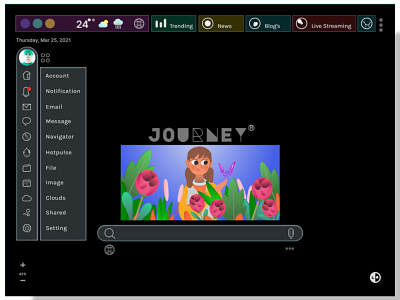 Journey Search Engine | UI Design | Dark Mode darkmode gardens illustration journey