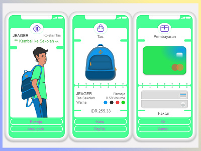 Jeager Bags | Kembali Kesekolah backtoschool bags jeagerbags shopping app uidesign