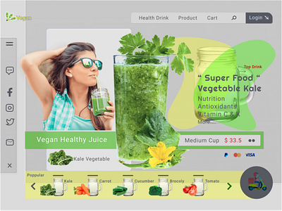 Healthy Drink - Vegan Healthy illustration uidesign vector veganism webdesign