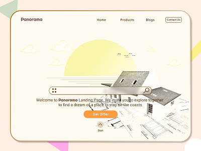 Panorama Property - Landing Page illustration landingpage panorama property sketch uidesign webdesign