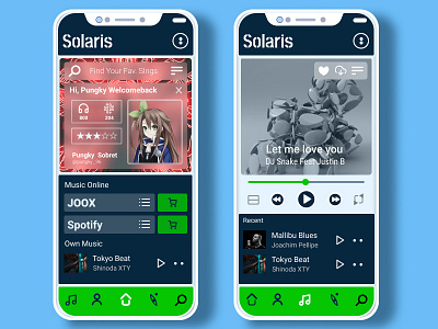 Solaris Apps illustration mockup music player musicapps uidesign ux vector