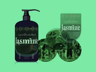 Label & Illustration Design - Jasmine Body Wash 3d 3ddesigner adobe illustrator adsversting bandung bodywash bottle branding design graphic design illustration indonesia label logo vector