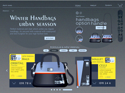 ANTI FANS Handbags - Web/E-Commers bandung branding darkconccept design designproduct designvisual ecommers elegancolor fontstyle graphicdesign handbags illustration logo newarrival poppular touch typography uidesign vector winterstyle