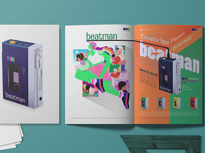 Product Campaign - Beatman Cassette Players branding cassetteplayers creativedesign design idea illustration magazinedesign marketing model presslove productcampaign walkman