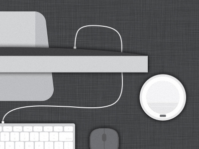 My desk apple desk illustration minimalist