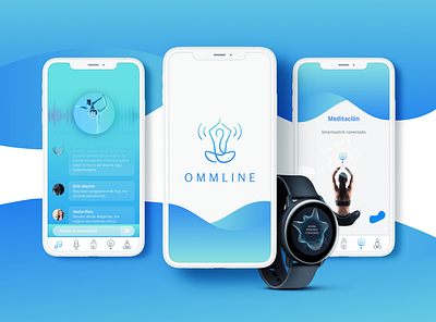 Ommline app brandidentity branding breathing design energy logo meditation millennials smartwatch typography ui ux web yoga