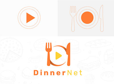 Dinnernet app banding brandidentity branding design logo tablet app ui ux
