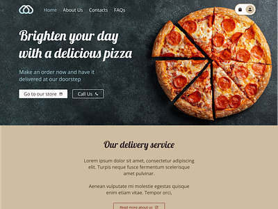 Pizza Website Hero branding design food landing page landing page design pizza ui web web design