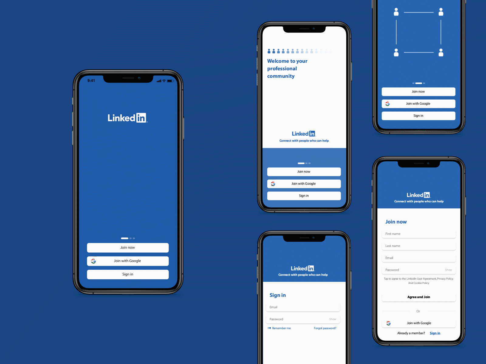 Sign Up / Sign In app dailyui linkedin redesign concept sign in sign up uichallenge uidesign