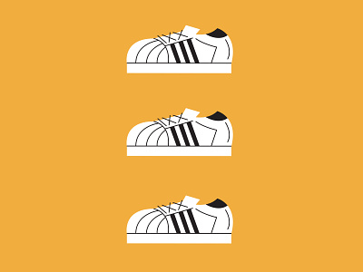 3 Adidas Super Stars - Illustration adidas clean concept design drawing fashion flat graphic design illustration line work minimal shoes simple sneaker streetwear stripes superstars vector drawing