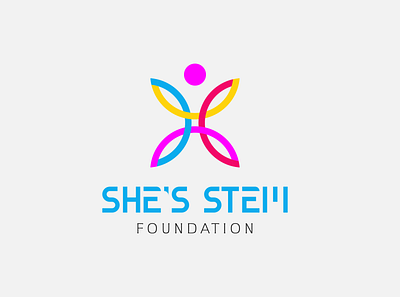 She's STEM Foundation logo design branding creative design girls graphic design illustration logo ngo logo stem typography