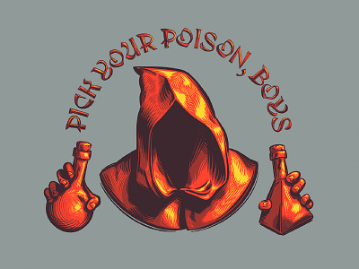 Pick Your Poison, Boys illustration lettering procreate typography