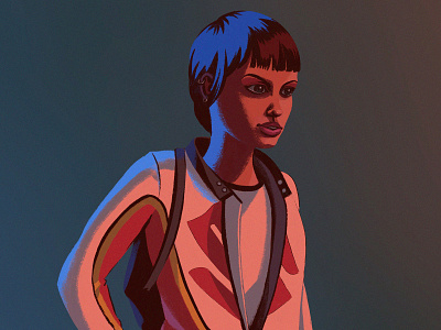 "Kate" from "Hackers," 1995 character design digital painting illustration nft procreate