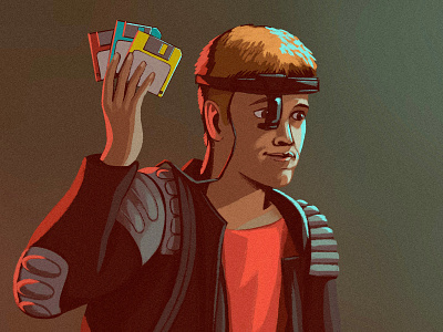 "Dade" from "Hackers," 1995 character design digital painting illustration nft procreate