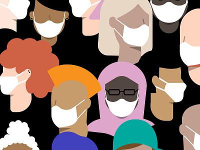 Masked People design flat illustration illustrator minimal vector