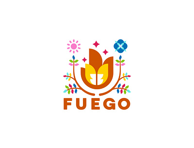 Fuego Logo branding design flat illustration illustrator logo minimal typography vector