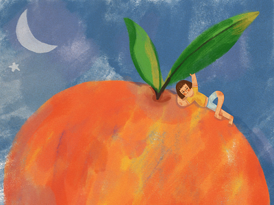 Peach island children character design illustration design