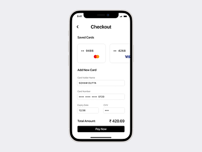 Credit Card checkout UI credit card credit card checkout credit card payment figmadesign ios minimal payment simple ui ui ux uidesign uiuxdesign