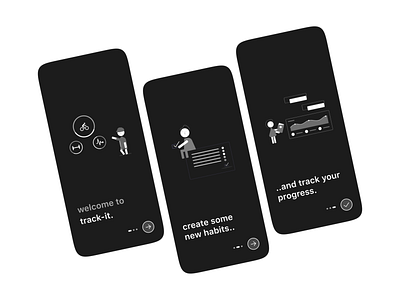 track-it: introduction pages activity app brand clean concept design habit habit tracker habit tracking app habits minimal productive productivity task management tracker tracking app ui uiux