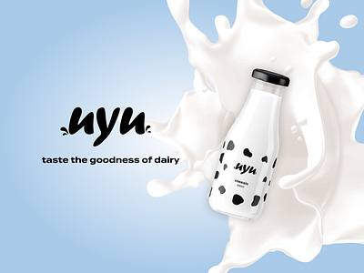 uyu-taste the goodness of dairy beverage brand branding clean design drink eat flavours food fun illustration logo milk minimal modern typography