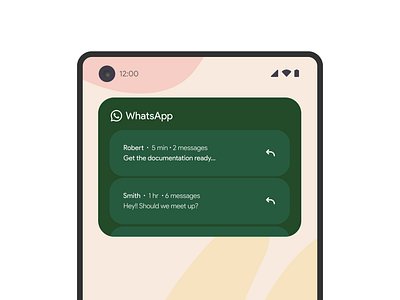 WhatsApp Widget - in Material You style android android 12 android s android widgets app clean design google google design material material ui material you materialdesign minimal ui whatsapp whatsapp widget widgets