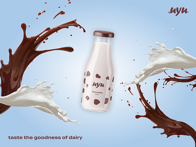 uyu-chocolate flavour bevarage brand branding choco chocolate chocolate milk clean design drink eat flavour flavours food illustration logo milk minimal mockups product vector