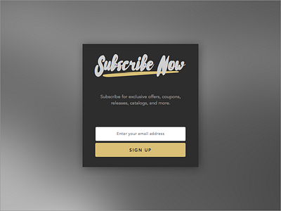 Newsletter Subscribe Card app branding design flat subscription type typography ui ux web