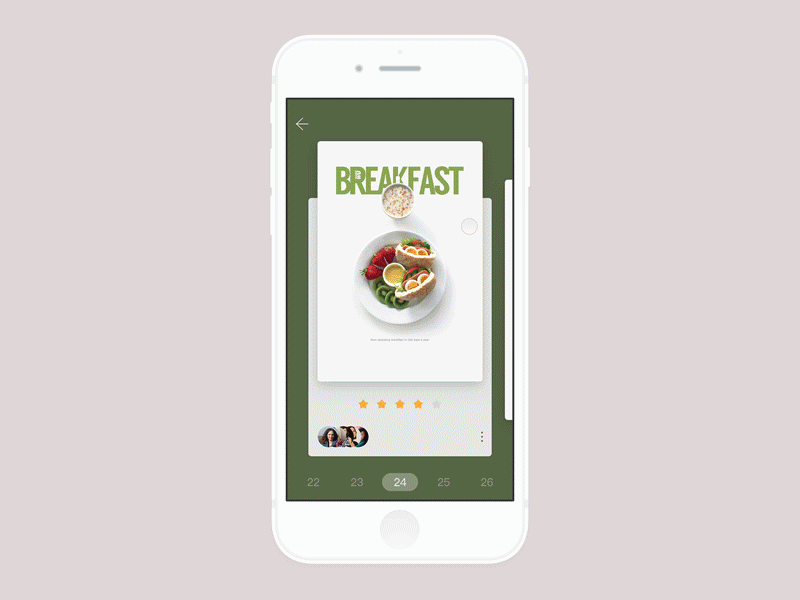 Breakfast animation app breakfast ios iphone like principle， prototype swipe ui ux