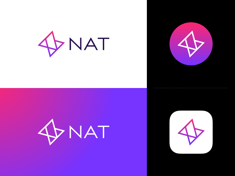 NAT_logo bolockchain branding idenity logo n nat nebulas sketch token