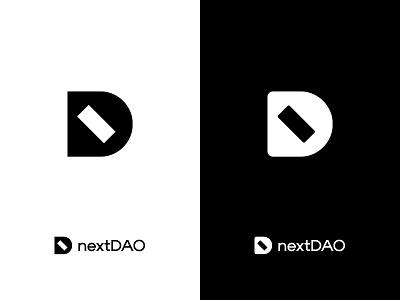 nextDAO logo design blockchain brand d dao logo n next sketch