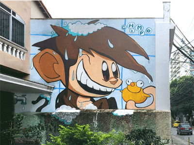 squeezing 2d animated animation character design cutout graffiti illustration