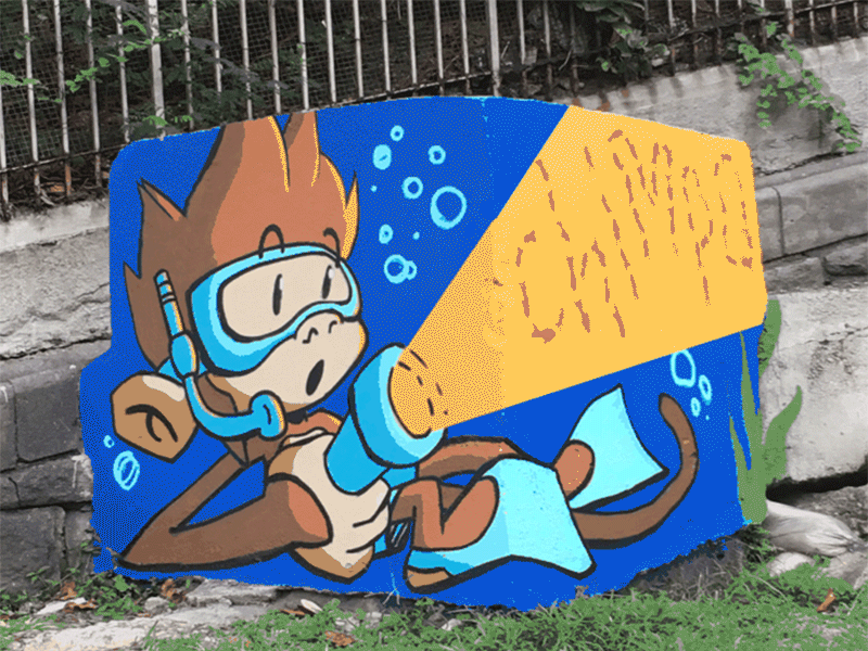 under the sea 2d animated animation character design city cutout graffiti