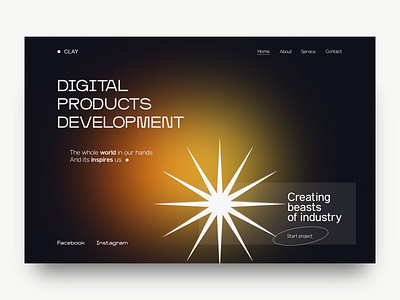 Digital agency website design gradient ui ux web