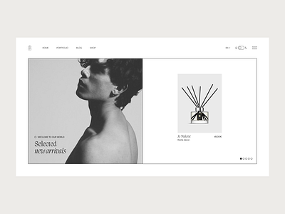 Mens online boutique - Concept design minimal web