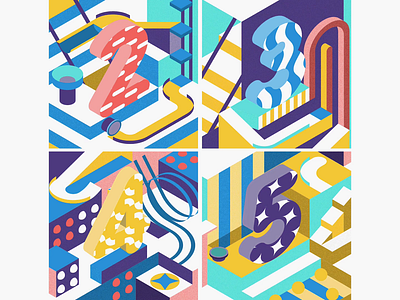 36 Days of Type 2020 - 2 thru 5 36days animation design graphic design illustration isometric motion graphics type typography