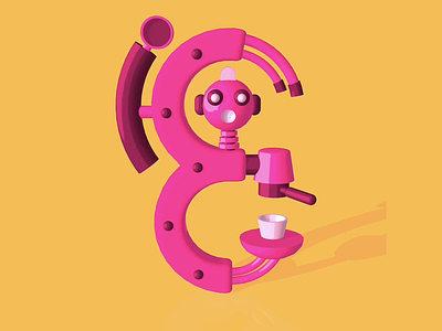 36 Days of Type: Type Bots - Letter E 36days 3d 3dcharacter 3dillustration animation c4d design graphic design illustration motion graphics robot type typography