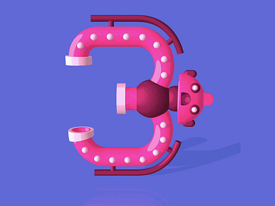 36 Days of Type: Type Bots - Number 3 36days 3d 3dcharacter 3dillustration animation characterdesign design graphic design illustration motion graphics robot type typography