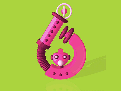36 Days of Type: Type Bots - Number 6 36days 3d 3d character 3d illustration animation character design design graphic design illustration motion graphics robot type typography