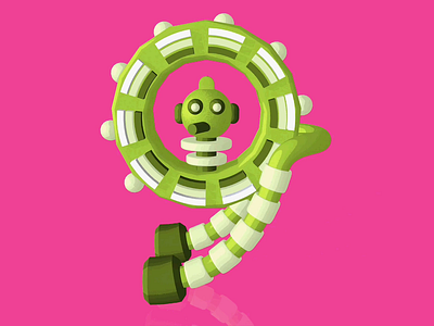 36 Days of Type: Type Bots - Number 9 36days 3d 3d character 3d illustration animation character design design graphic design illustration motion graphics robot type typography