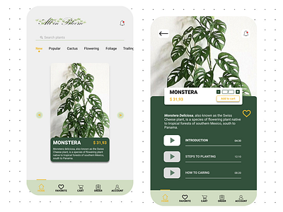 Mobile App Design - All in Bloom (flower shop)