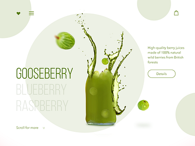 Gooseberry juice web interface, UI UX