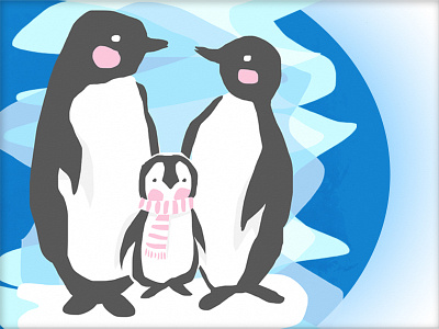 Penguin family animals family illustration penguins