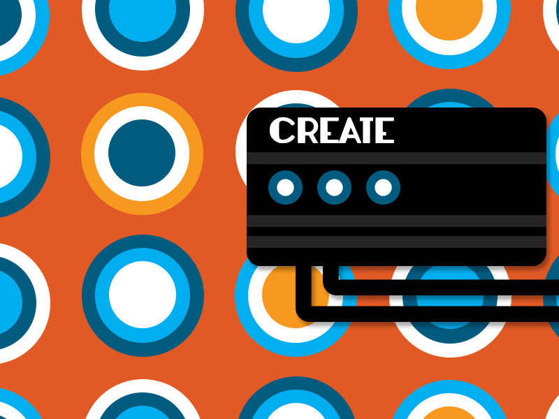 Create! animation blue colours illustration orange pattern retro white