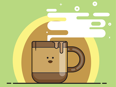 Coffee Illustration - Flat Design animation app branding design flat icon illustration logo ui ux vector