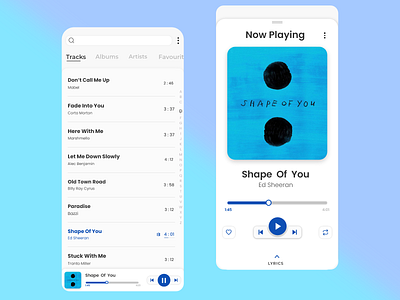 Music Player - Minimal UI Design ankitcreatives bluecolour design minimalist musicplayer uidesign