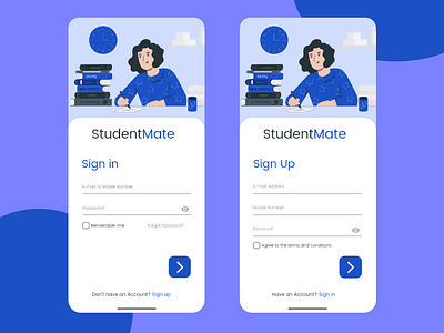 Sign in and Sign Up Screens for Educational App