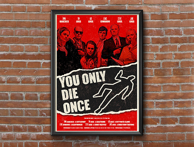 You Only Die Once art bold lines bright colors film poster graphic design illustration poster art print print design