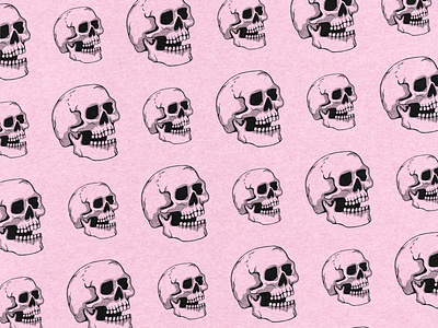 Skull Pattern art bold lines graphic design halftones illustration procreate art skulls true grit texture supply