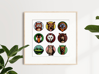 Animal Icons Print