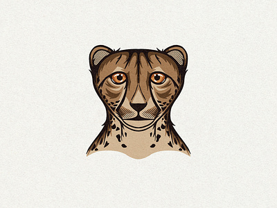 The Cheetah art bold lines design graphic design halftones illustration procreate art true grit texture supply